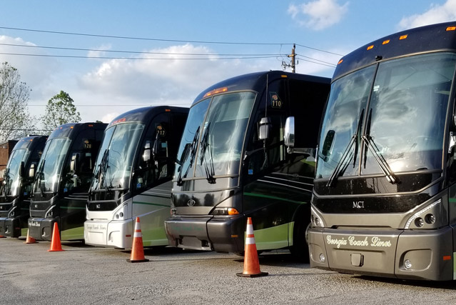 Fleet of Georgia Coach Lines buses
